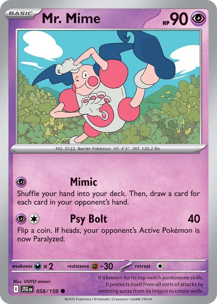 Mr. Mime - 58 / 159 - Journey Together - Near Mint - en