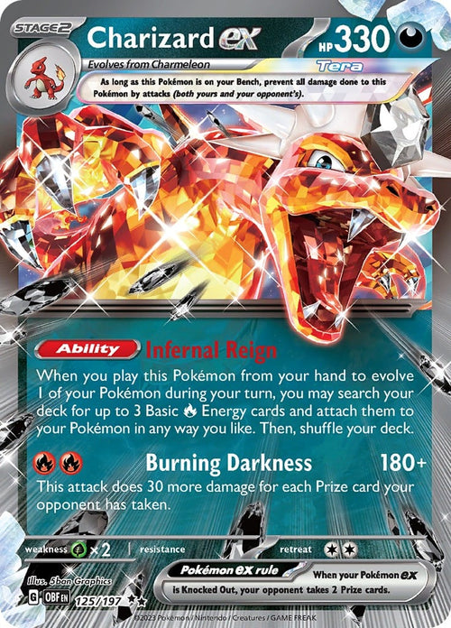 Charizard ex - 125 / 197 - Obsidian Flames - Near Mint - en