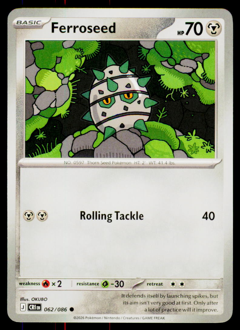 Ferroseed - Chaos Rising - 62 - Near Mint